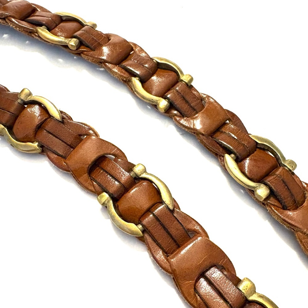 CAPEZIO Vintage
Leather Belt, Braided
Loop Design with Brass 
Buckle